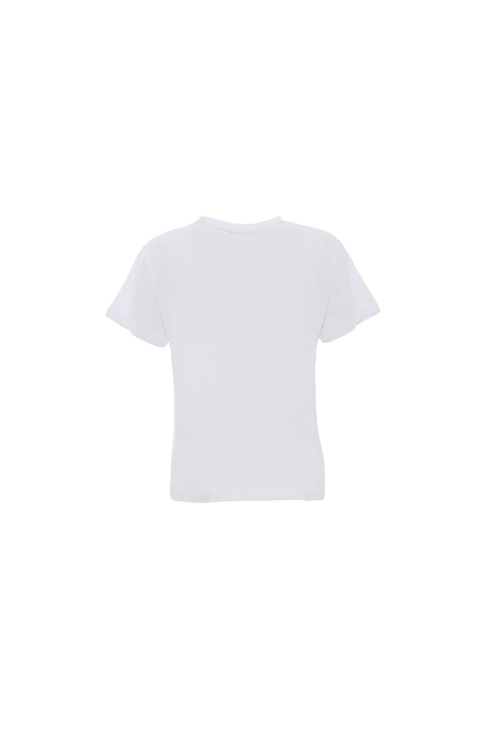 180182Printed Detailed Tulle T-Shirt