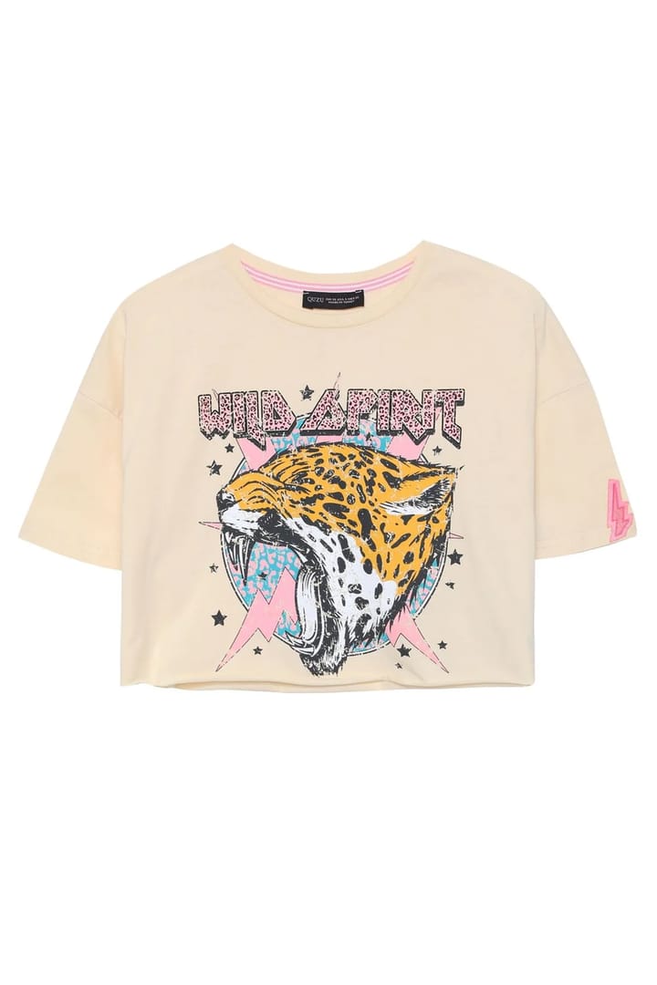 180195 Light Beige Crop Top