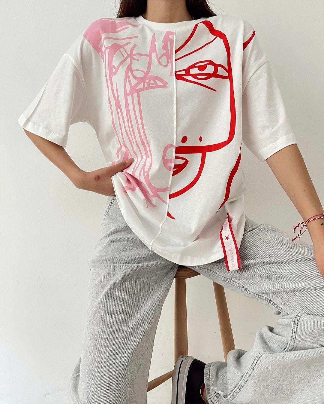 180229 Crew Neck Label Detail T-Shirt