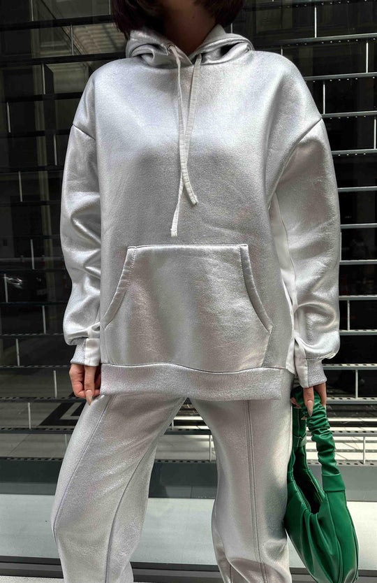 2315150 Silver Hoodie with white