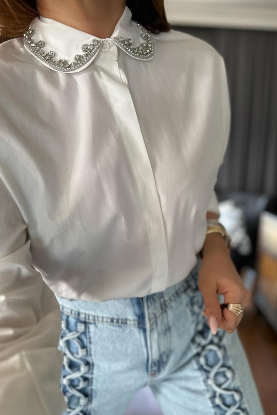 16041 Stoned Baby Collar Poplin Shirt