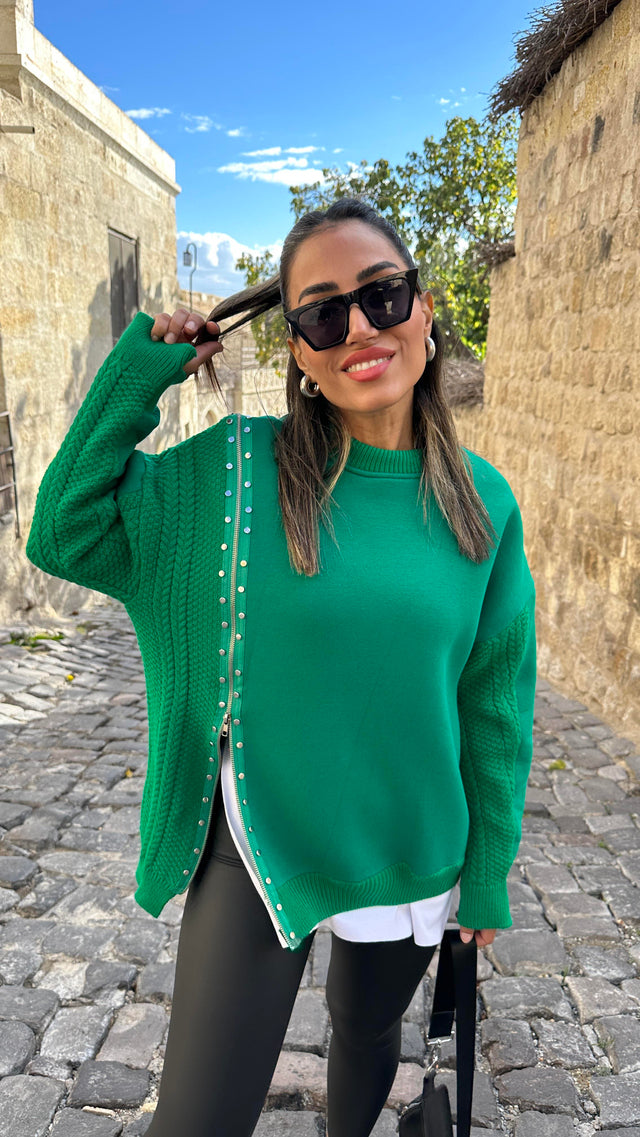 23521 Sweatshirt with knitwear detail