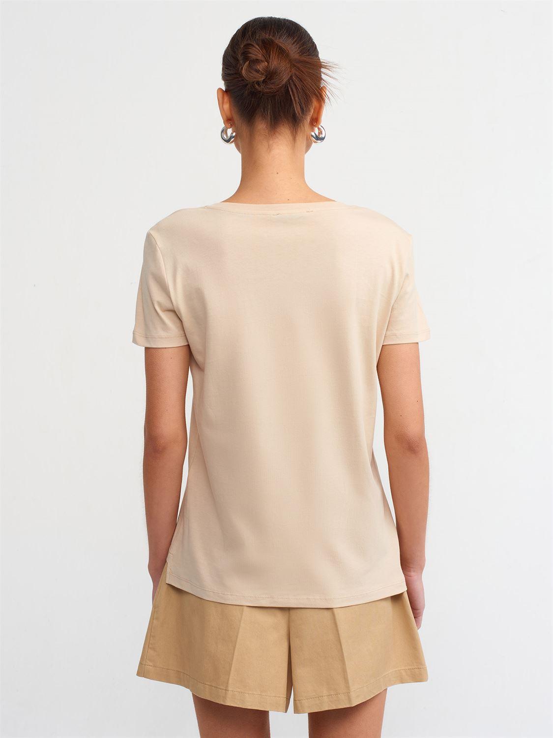 3470 V NeckBasic T_Shirt