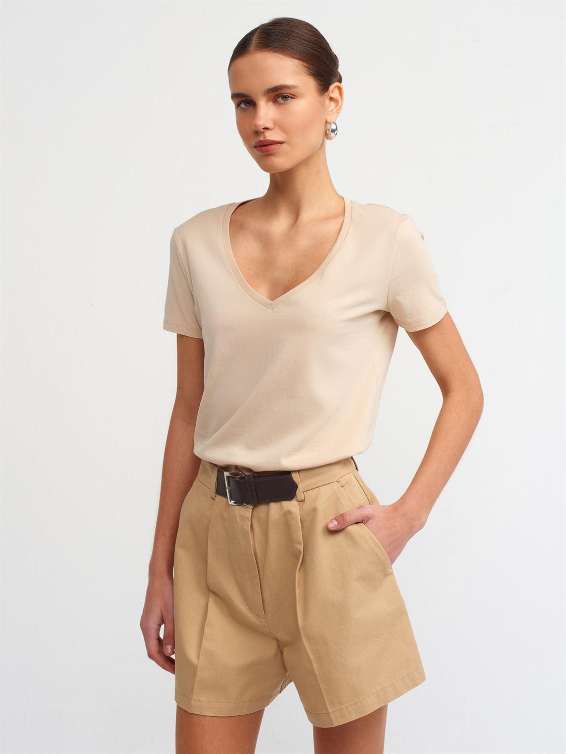 3470 V NeckBasic T_Shirt