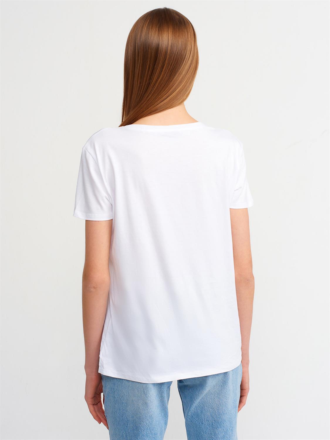 3470 V NeckBasic T_Shirt