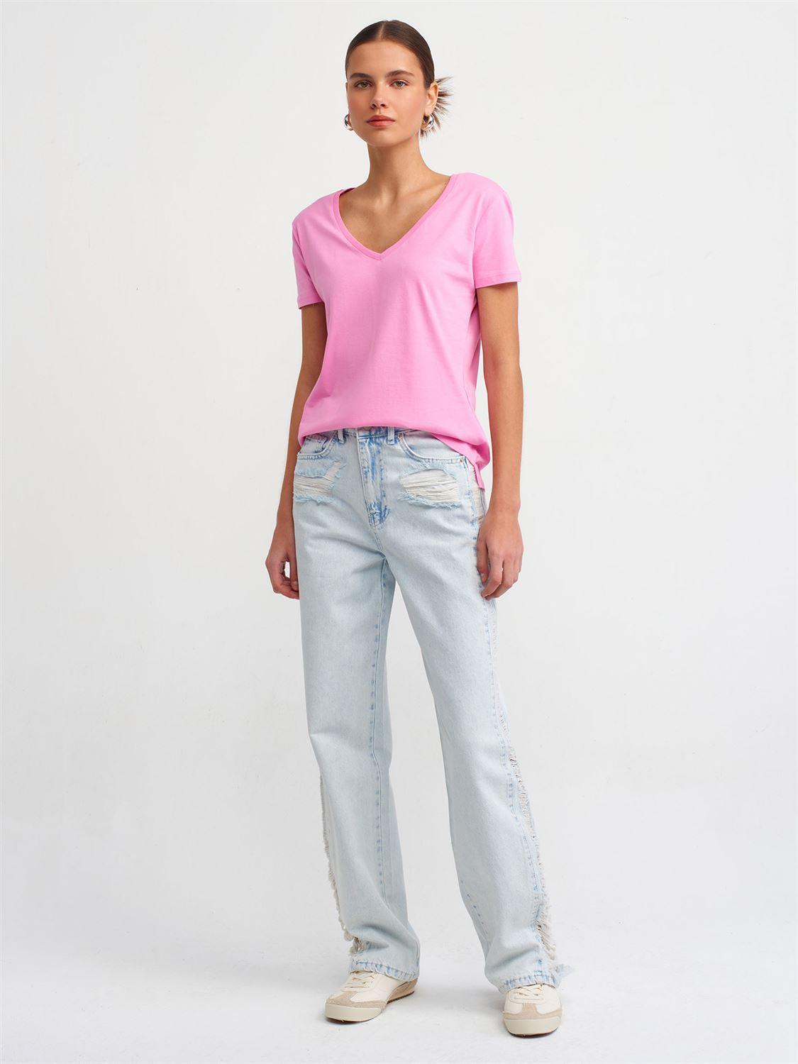 3470 V NeckBasic T_Shirt