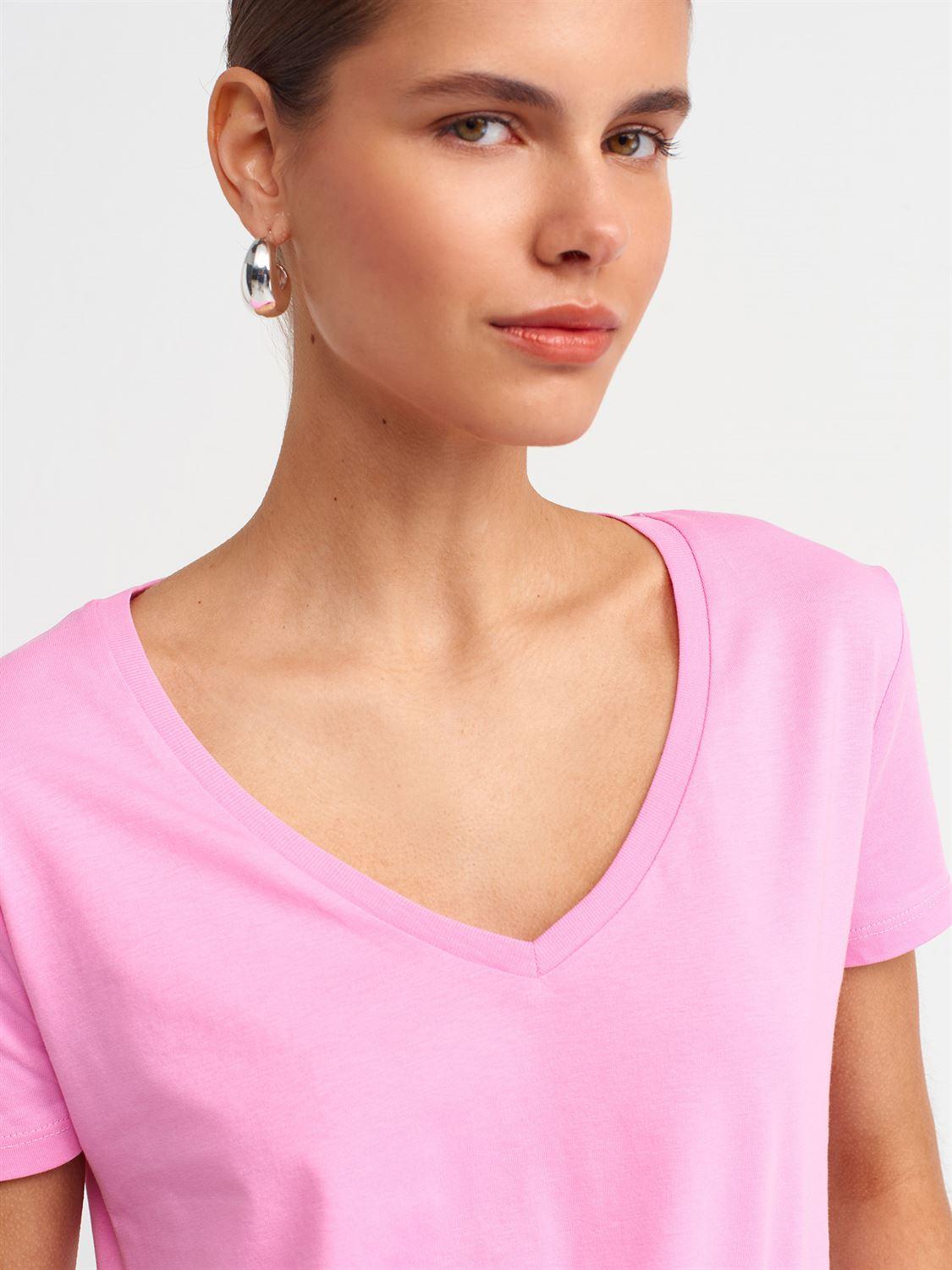 3470 V NeckBasic T_Shirt