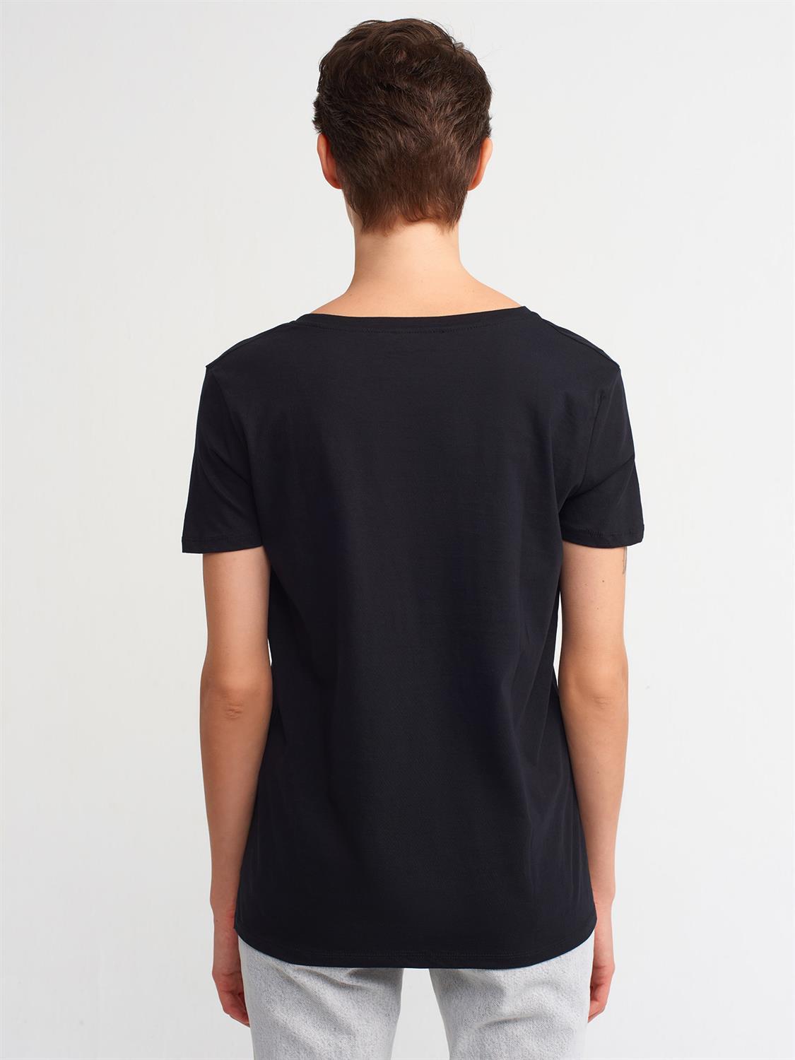 3470 V NeckBasic T_Shirt