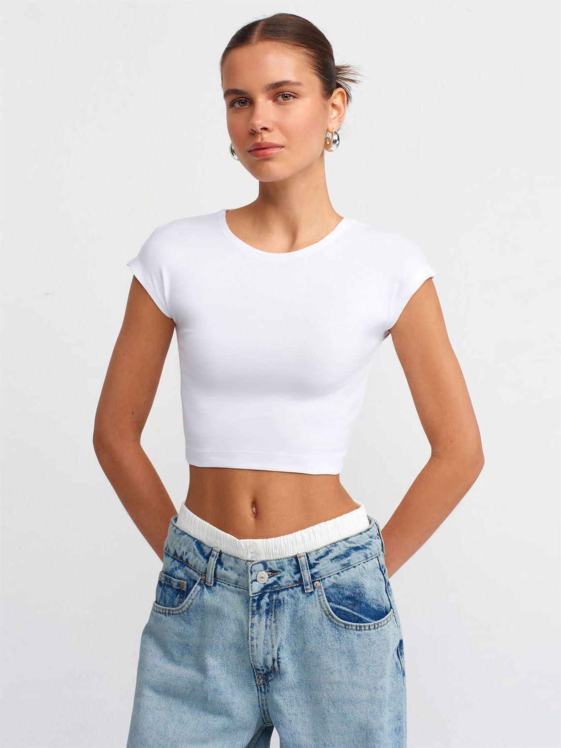 30528 Cotton and Modal Blend Crop Top