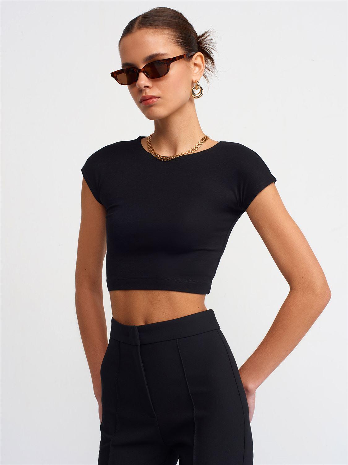 30528 Cotton and Modal Blend Crop Top