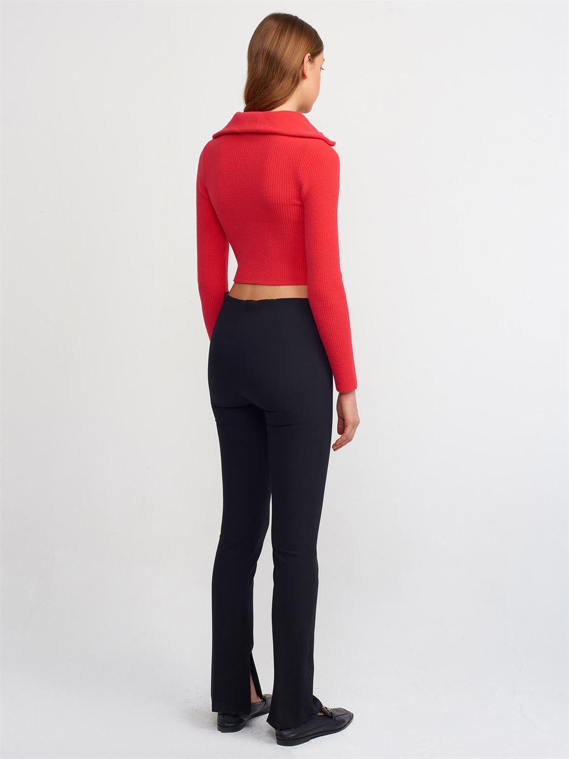 71244 Ornamental Stitched High Waist Trousers