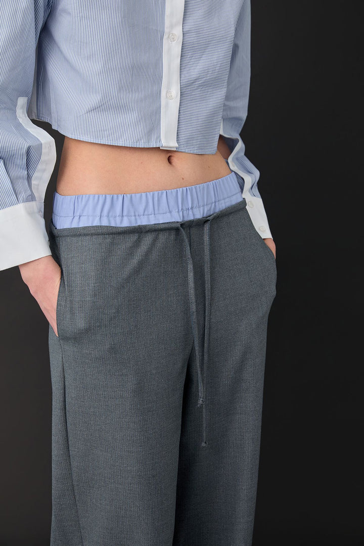 71235 Boxer Detailed Wide Leg Trousers