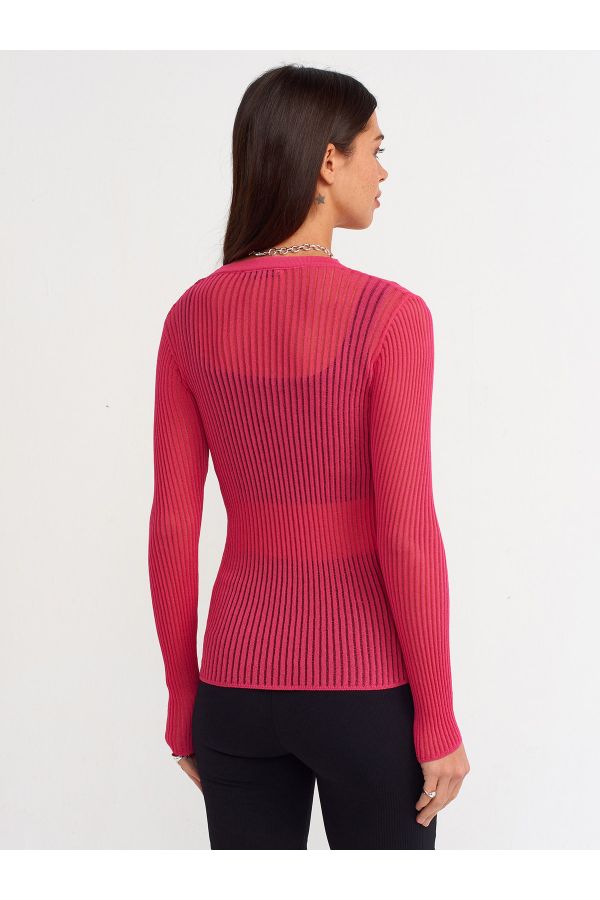 10355

Crew Neck Transparent Sweater