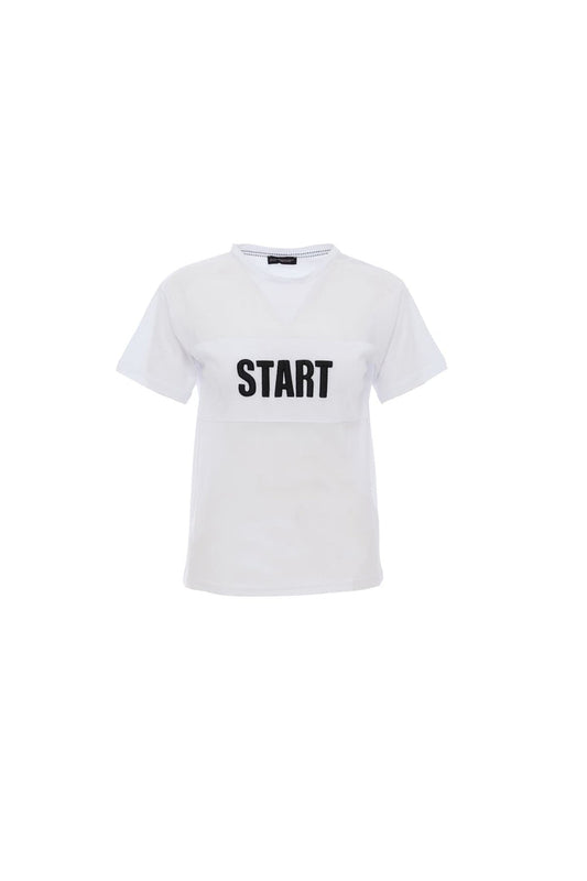 180182Printed Detailed Tulle T-Shirt