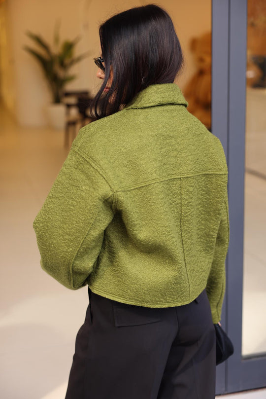 2822 Boucle short jacket with zipper