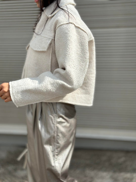 2822 Boucle short jacket with zipper