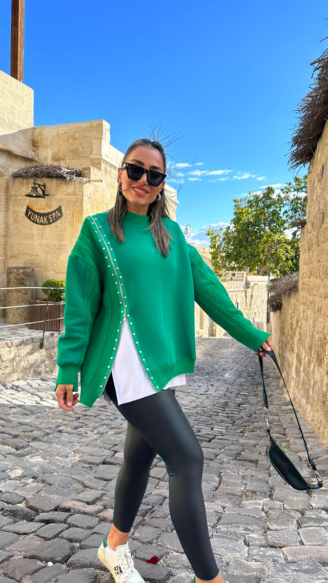 23521 Sweatshirt with knitwear detail