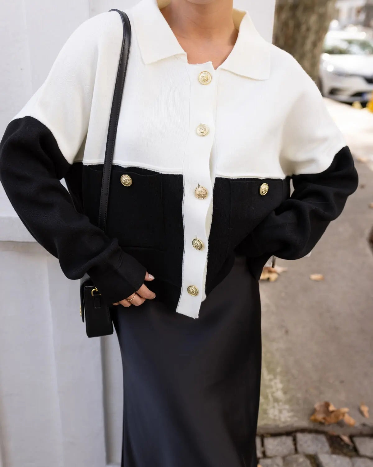 Cardigan with gold buttons