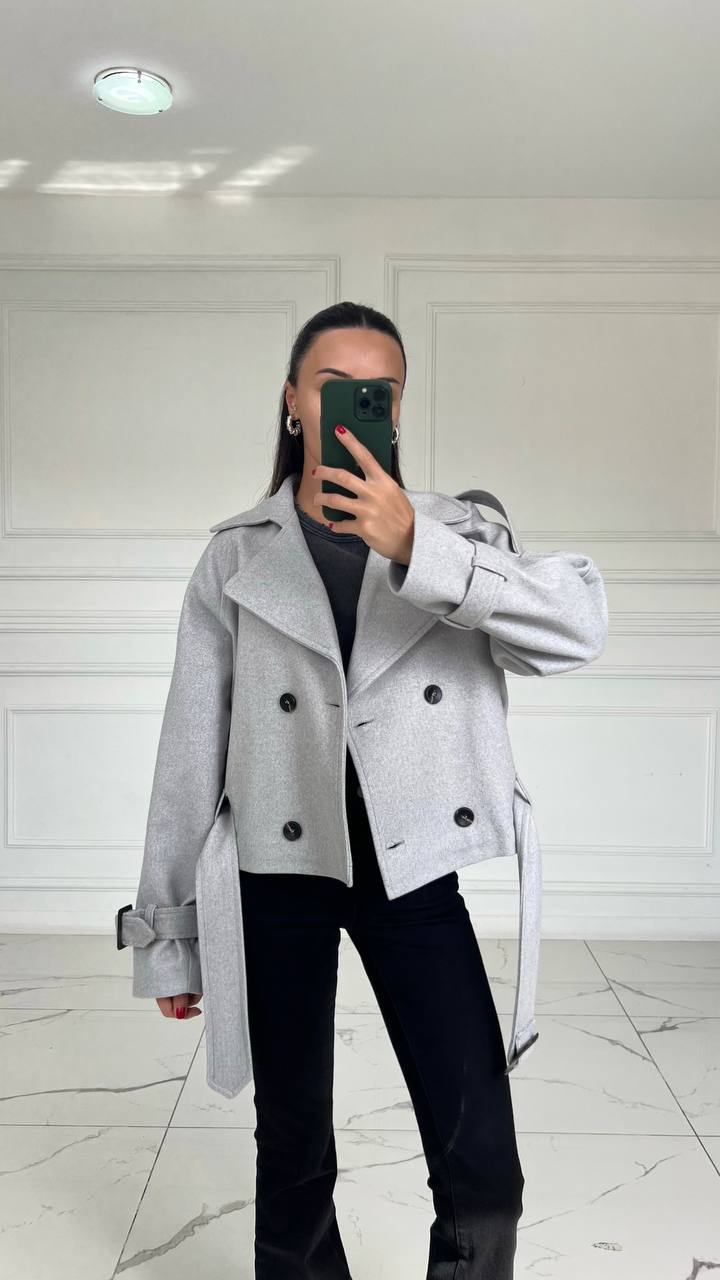 54430 short wool blend belted coat