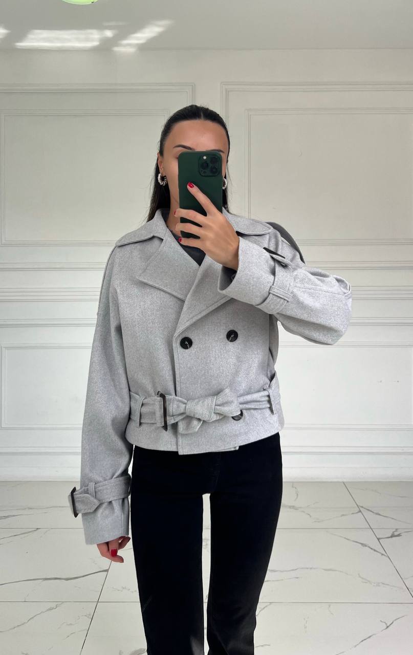 54430 short wool blend belted coat