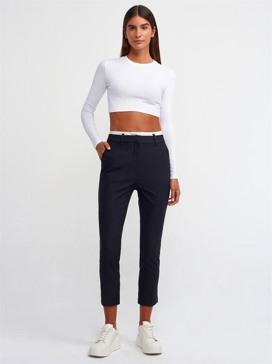 71189 Slim Fit Trousers with Contrast Belt