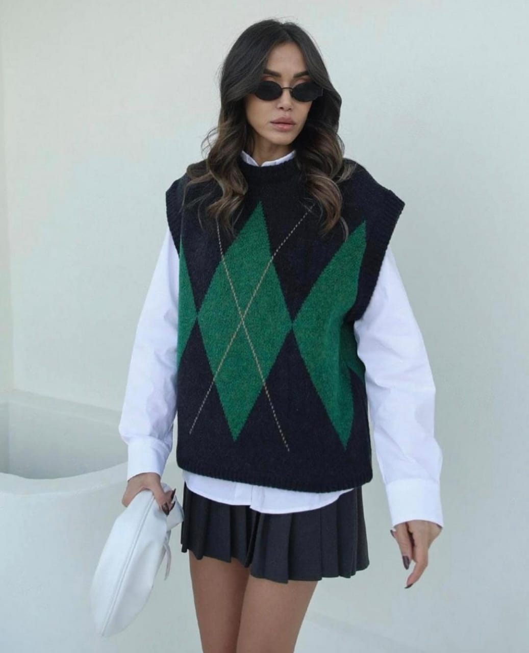 24K0914 DORIS ARGYLE PATTERNED SWEATER