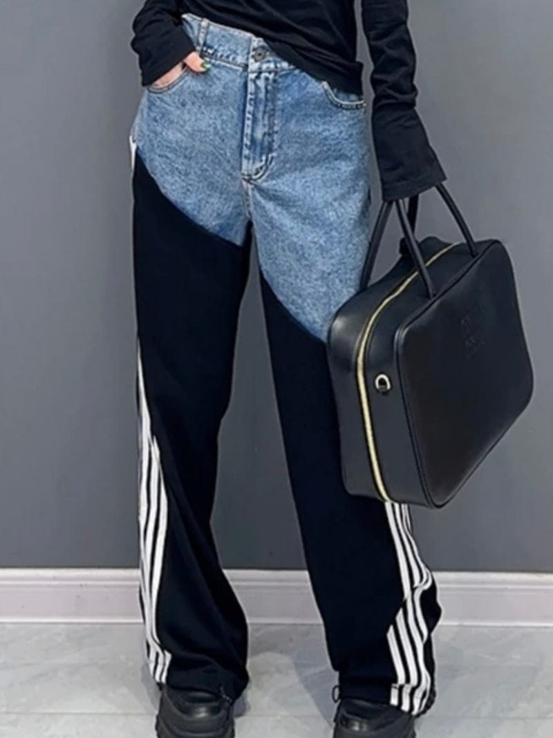 71249 denim detailed trousers
