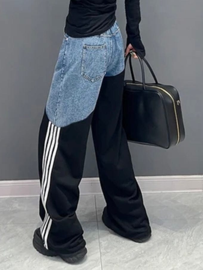 71249 denim detailed trousers