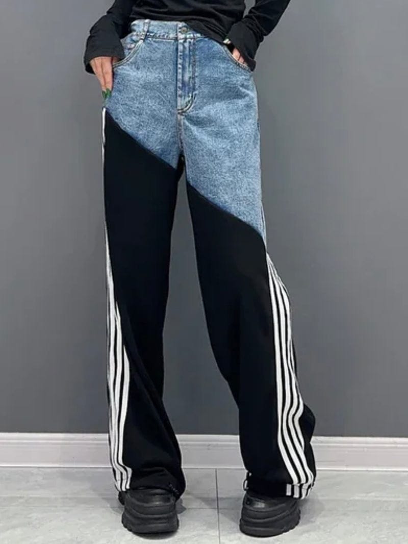71249 denim detailed trousers