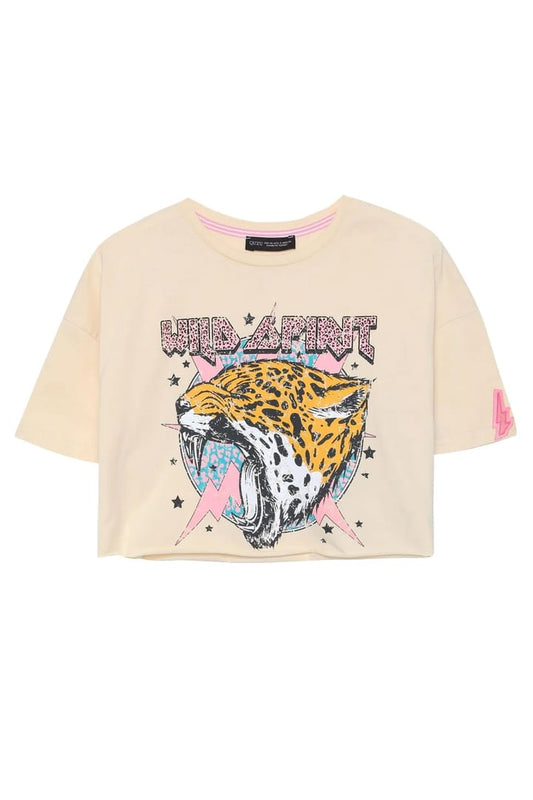 180195 Light Beige Crop Top