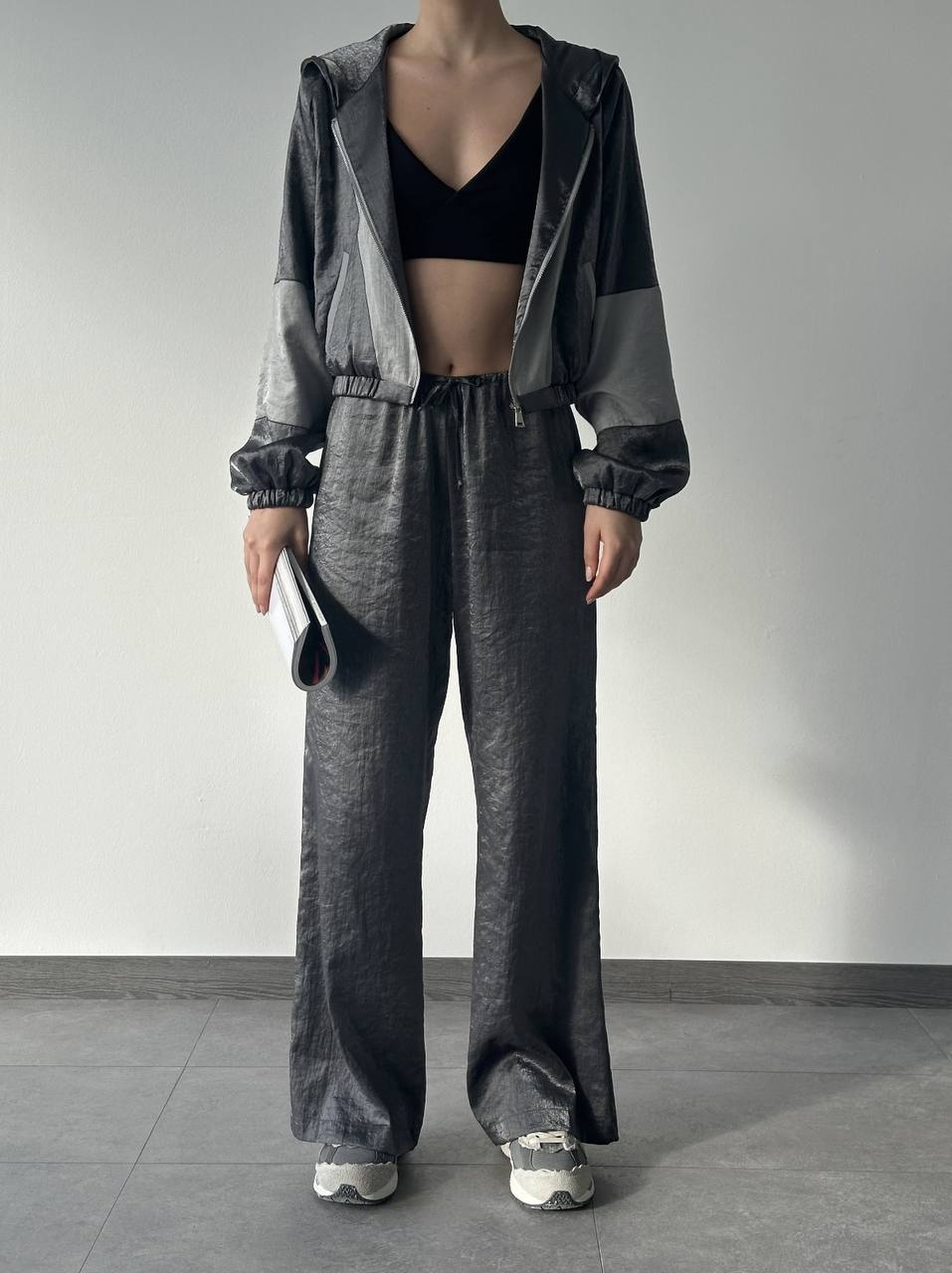 71247 Shiny Look High Waist Trousers