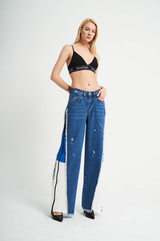 486 Wide Leg Blue Jeans