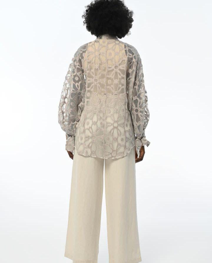 33647 Ecru OverSize Shirt