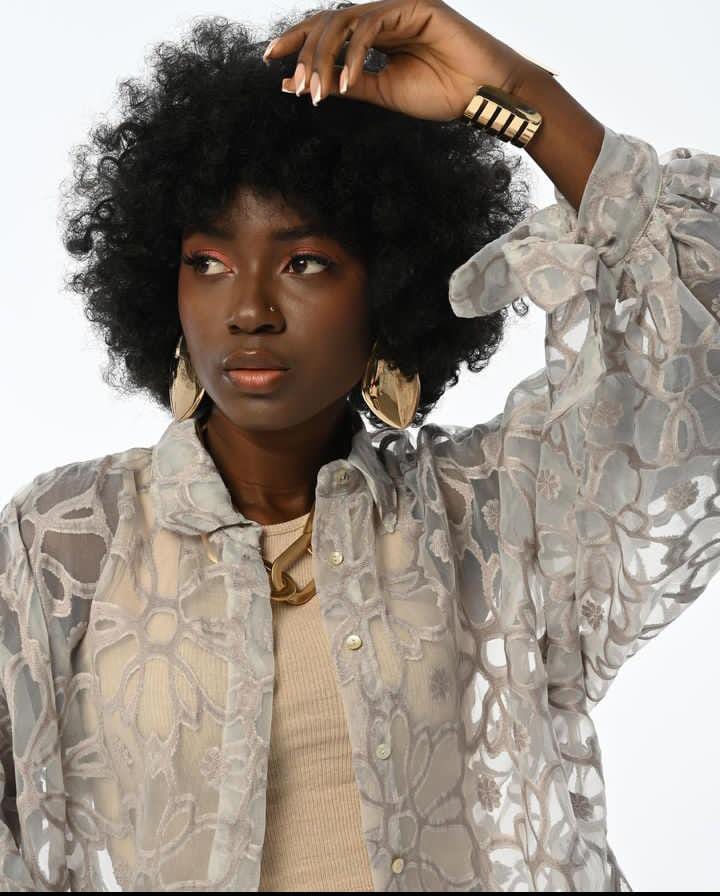 33647 Ecru OverSize Shirt
