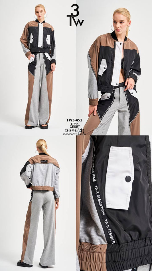 453 Wide Leg Beige/black