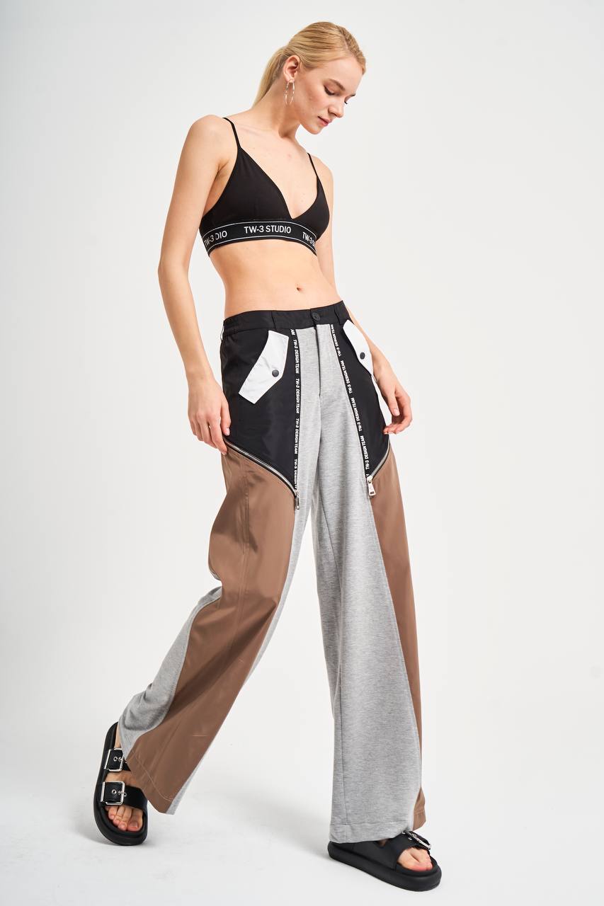 453 Wide Leg Beige/black
