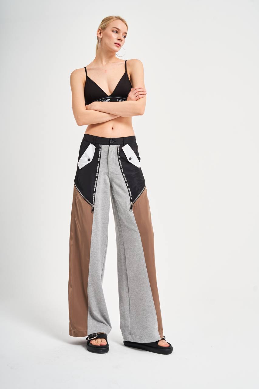 453 Wide Leg Beige/black