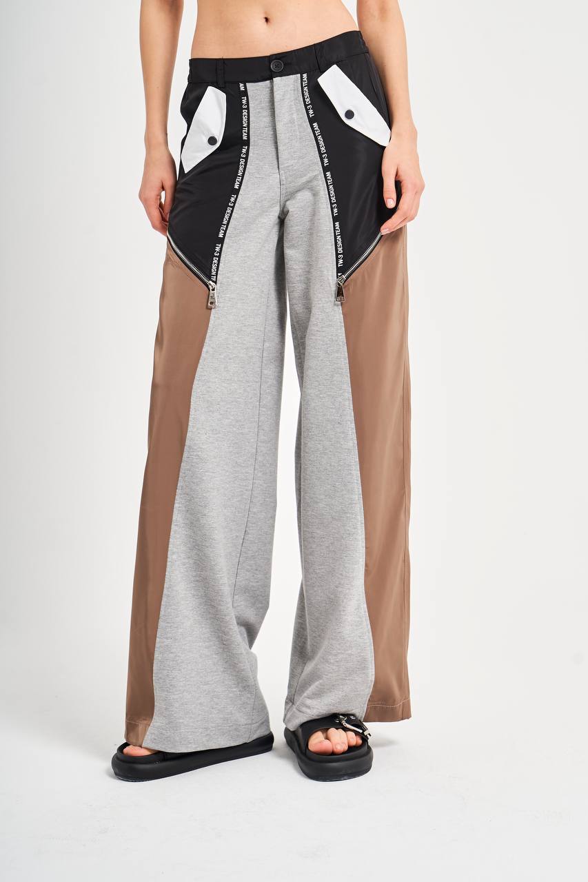 453 Wide Leg Beige/black