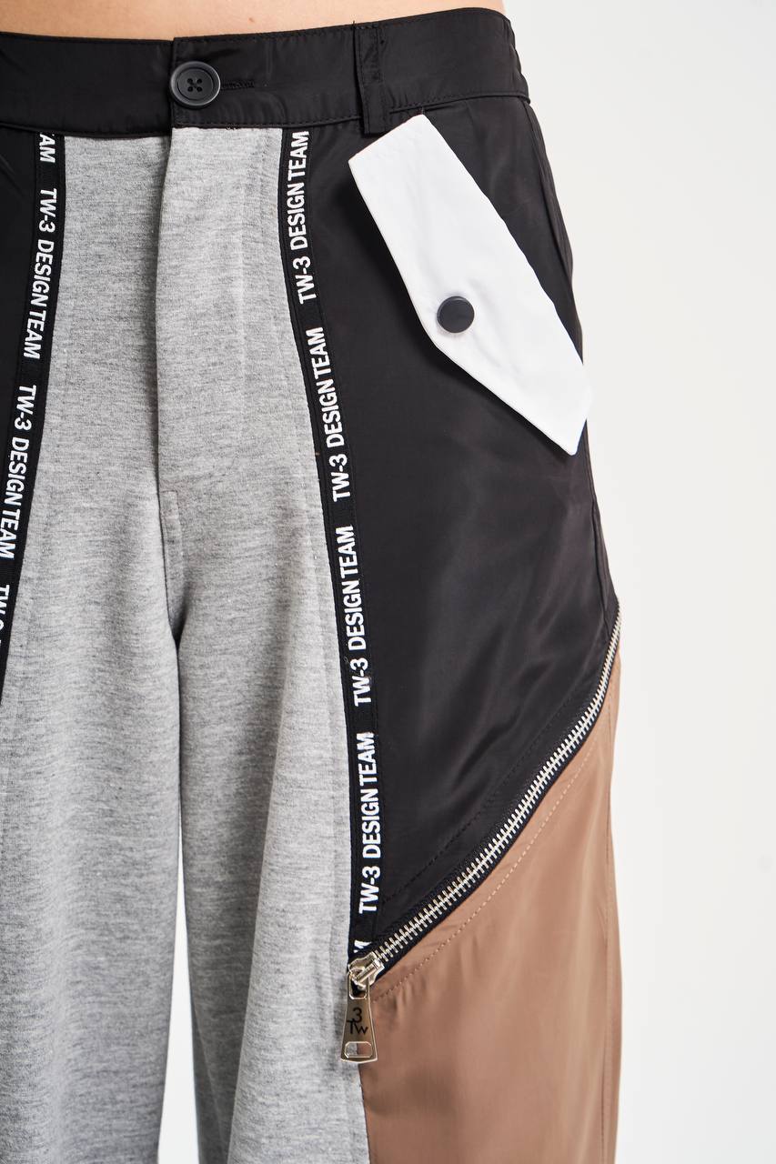 453 Wide Leg Beige/black