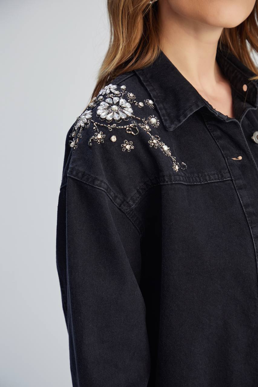 16031 Denim Jacket With Stones