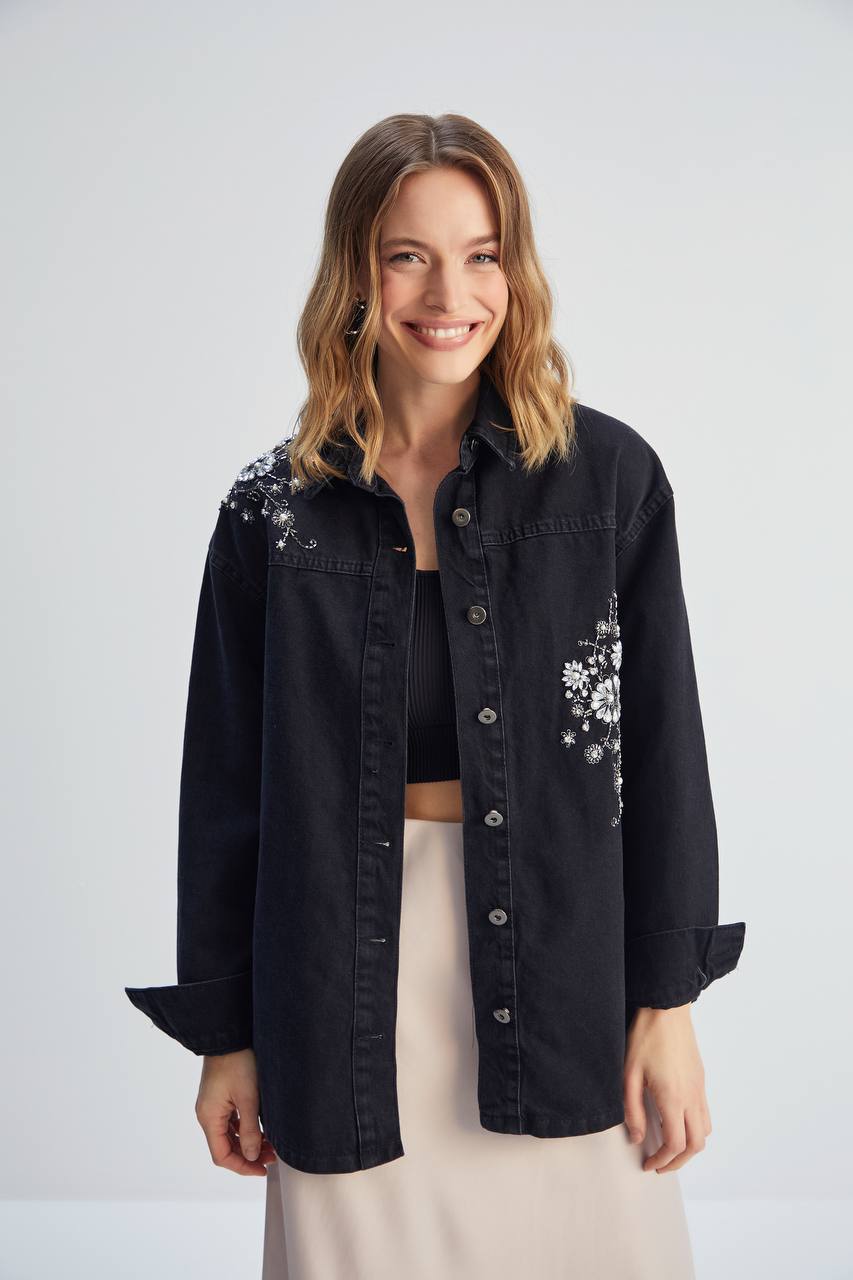 16031 Denim Jacket With Stones