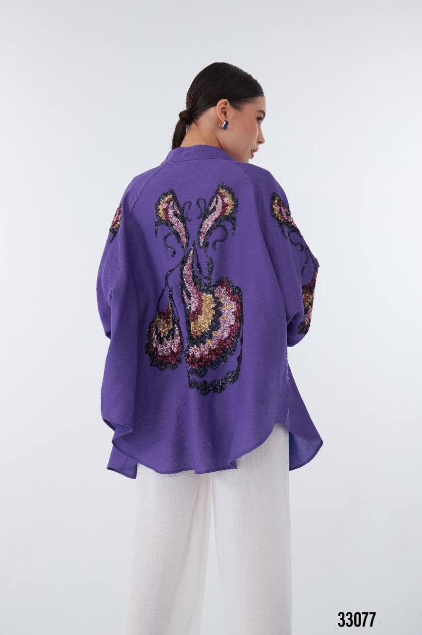 33078 Oversize Purple Shirt