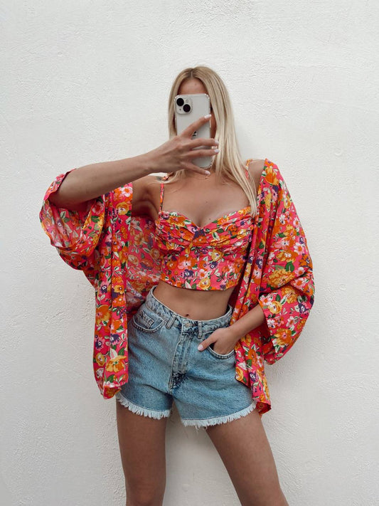 51111 Cardigan Lexi Floral Kimono
