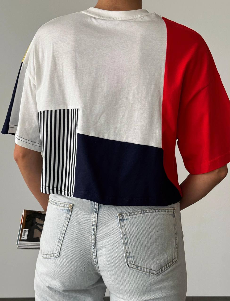 180220 Garnished Print Detailed T-shirt