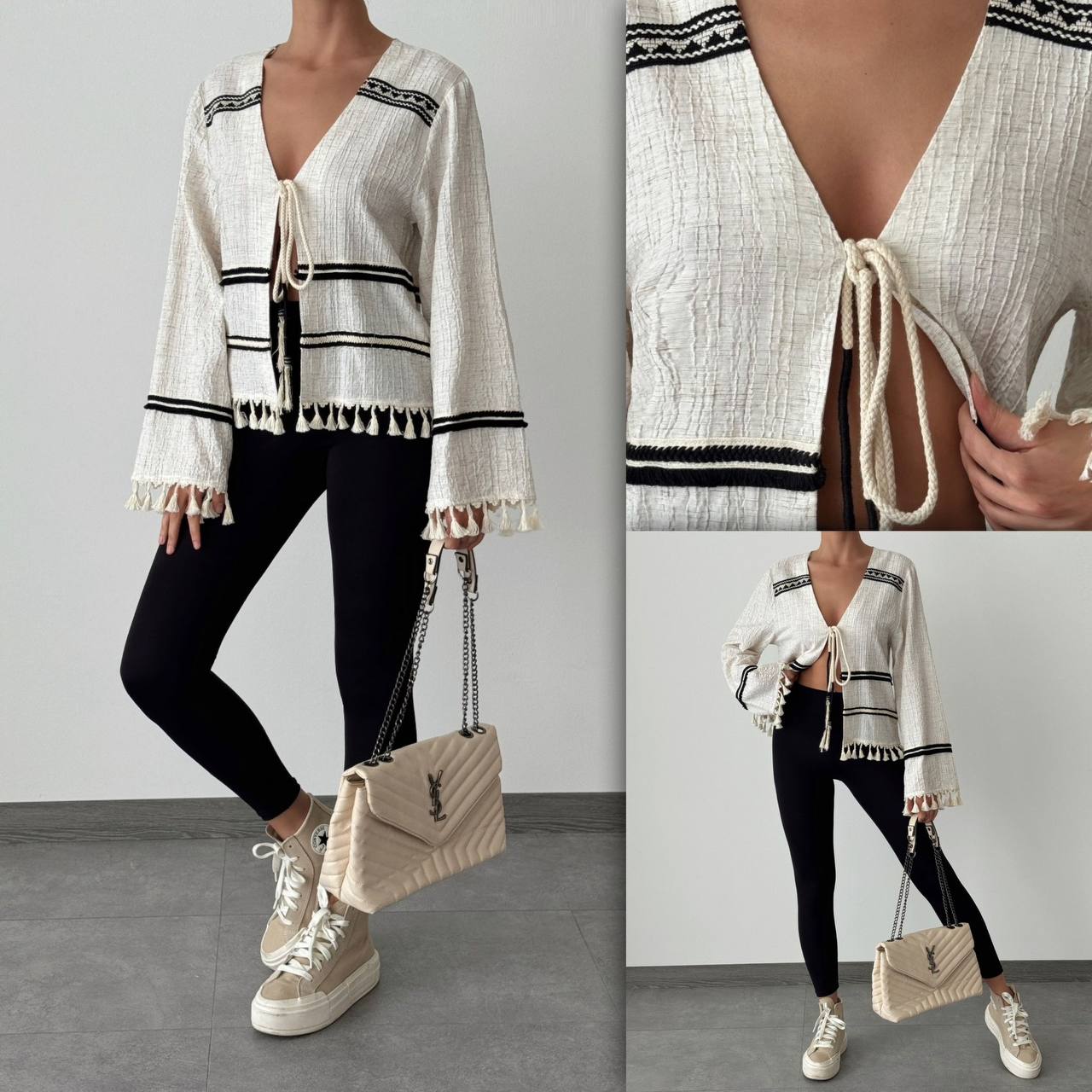 51393 DETAILED OPEN SWEATER