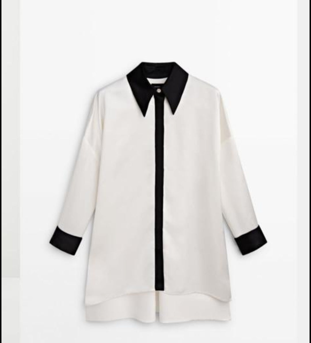 Contrast satin shirt