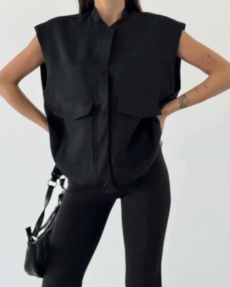 14165 Flat Pocket Vest Jacket