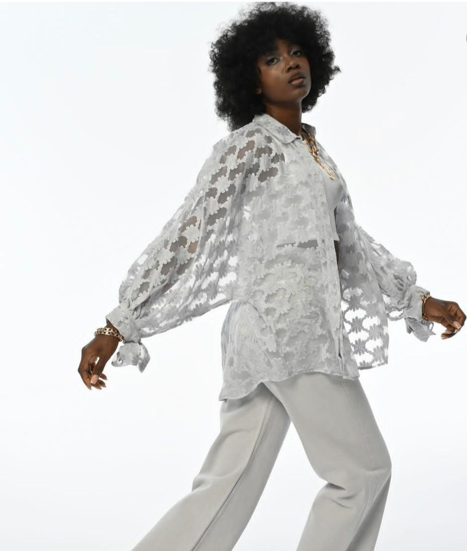 33648 Over Size Silver Shirt