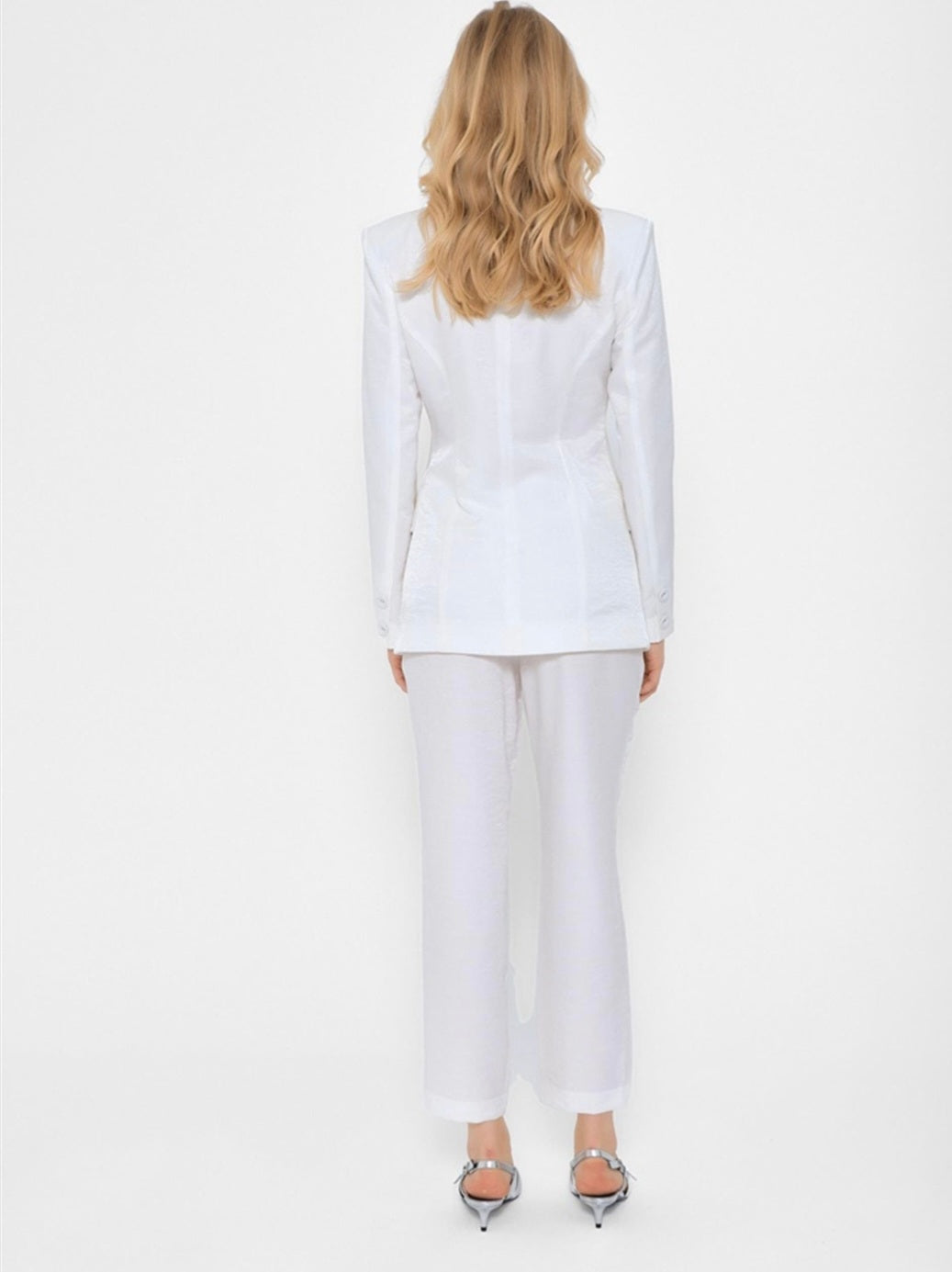 130748 Double Breasted Fit white blazer