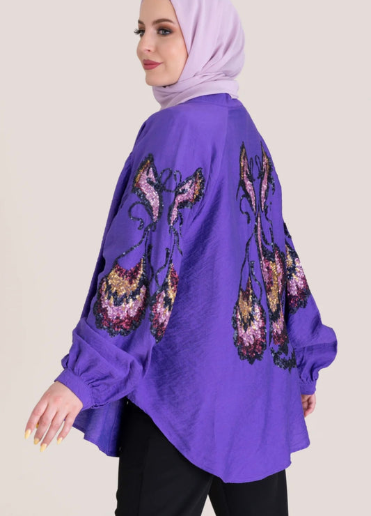 33078 Oversize Purple Shirt